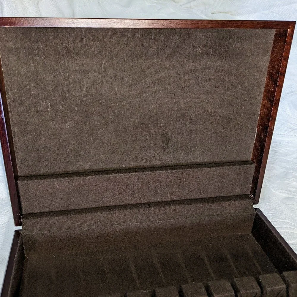 Powell Vintage Wooden Silverware/Flatware Storage Chest Box